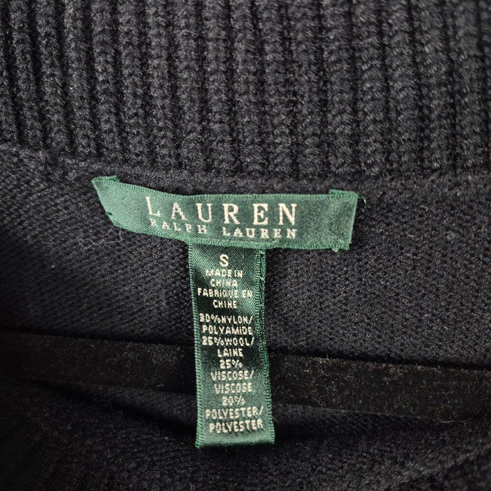 Lauren Ralph Lauren Womens Sweater Size S Black Boat Neck Knit Top Old Money - Picture 5 of 7